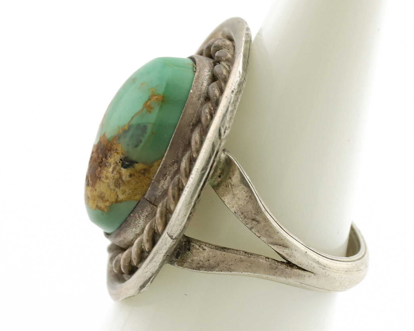Navajo Ring .925 Silver Royston Turquoise Native American Artist C.1980's