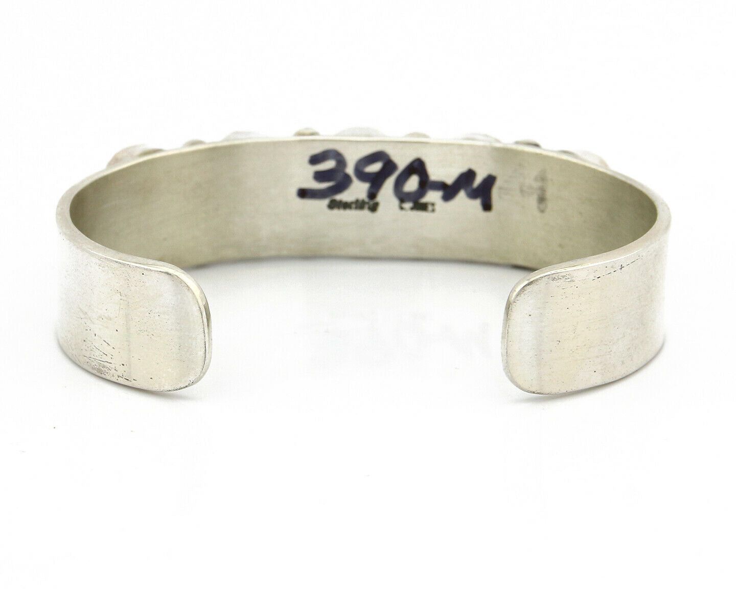 Navajo Bracelet .925 Silver Sleeping Beauty Turquoise Signed C Jones C.80's