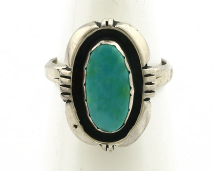 Navajo Ring .925 Silver Kingman Turquoise Handmade Native American Artist C.80's