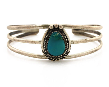 Navajo Bracelet 925 Silver Natural Blue Turquoise Native American Artist C.80's