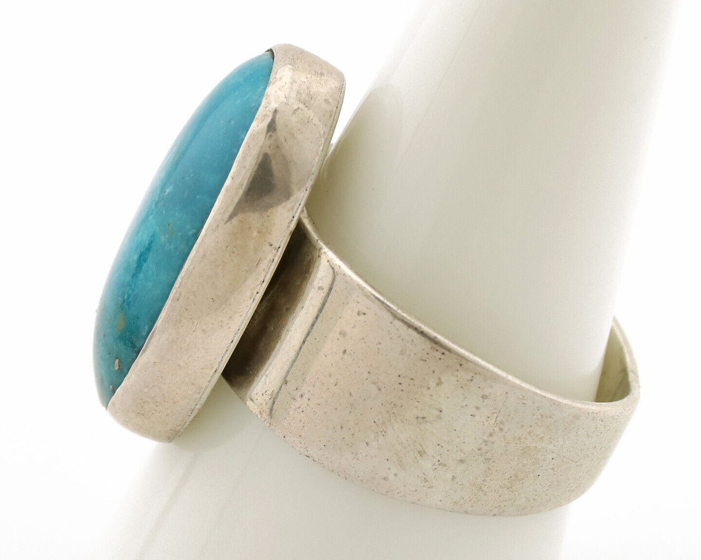 Navajo Ring .925 Silver Blue Turquoise Artist Signed C Montoya C.80's