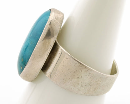 Navajo Ring .925 Silver Blue Turquoise Artist Signed C Montoya C.80's