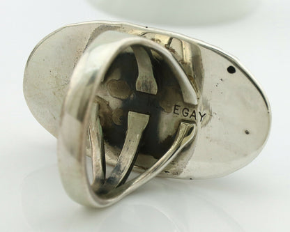 Navajo Ring .925 Silver Kingman Turquoise Artist Native American C.1980's