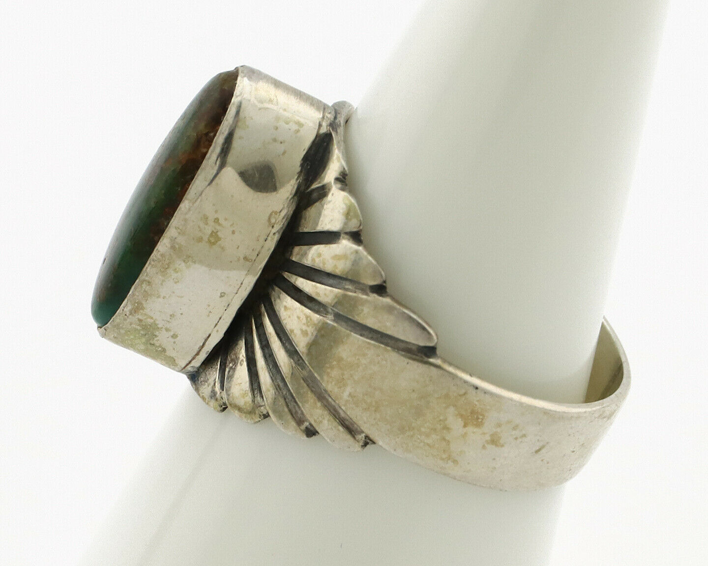 Navajo Ring .925 Silver Royston Turquoise Artist Signed Apache C.80's