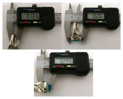 Zuni Ring .925 Silver Kingman Turquoise Hand Stamped Native American C.80's