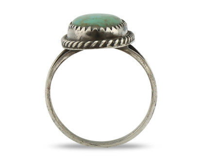 Navajo Handmade Ring 925 Silver Kingman Turquoise Artist Signed MC C.80's