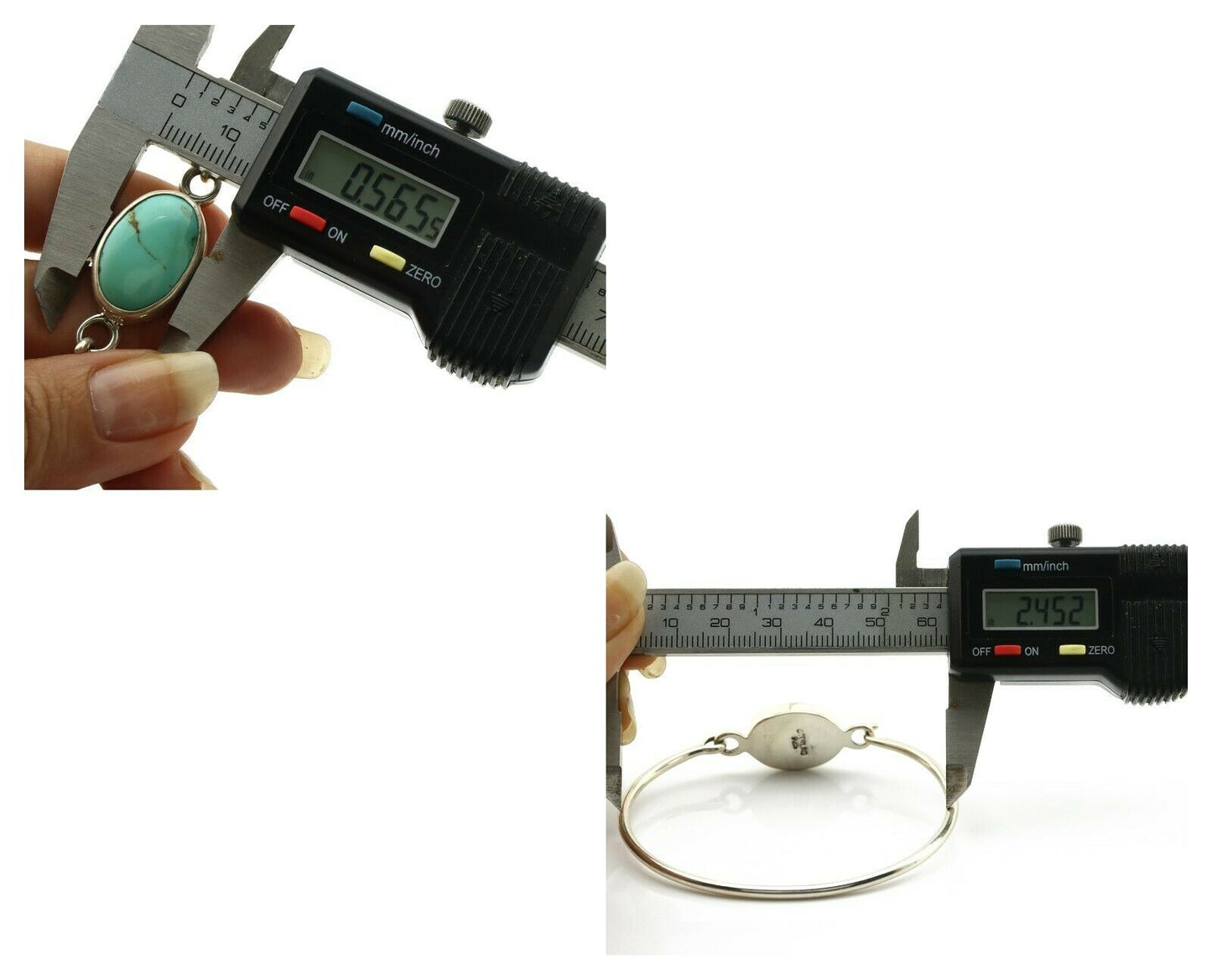 Navajo Bracelet .925 Silver Blue Arizona Turquoise Native American Artist C.90's