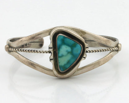 Women Navajo Bracelet 925 Silver Blue Gem Turquoise Signed Philip Zachary C.80's