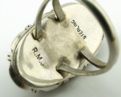 Navajo Handmade Ring 925 Silver Natural Lapis Lazuli Artist Signed RMJ C.80's
