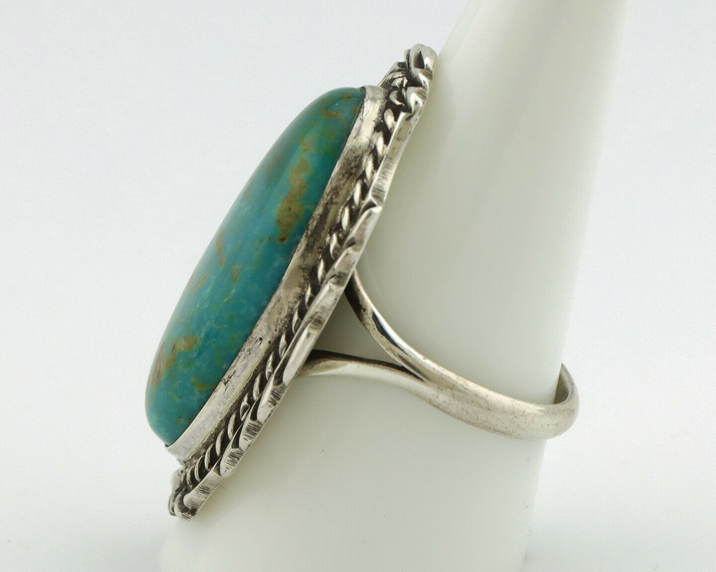 Navajo Ring .925 Silver Blue Southwest Turquoise Artist Billy Eagle C.80's