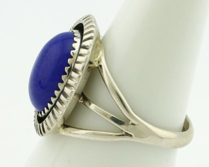 Navajo Ring .925 Silver Natural Lapis Lazuli Native American Artist C.80's
