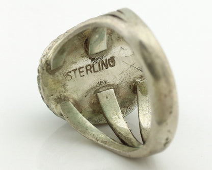 Navajo Ring .925 Silver Gober Turquoise Native American Artist C.1980's