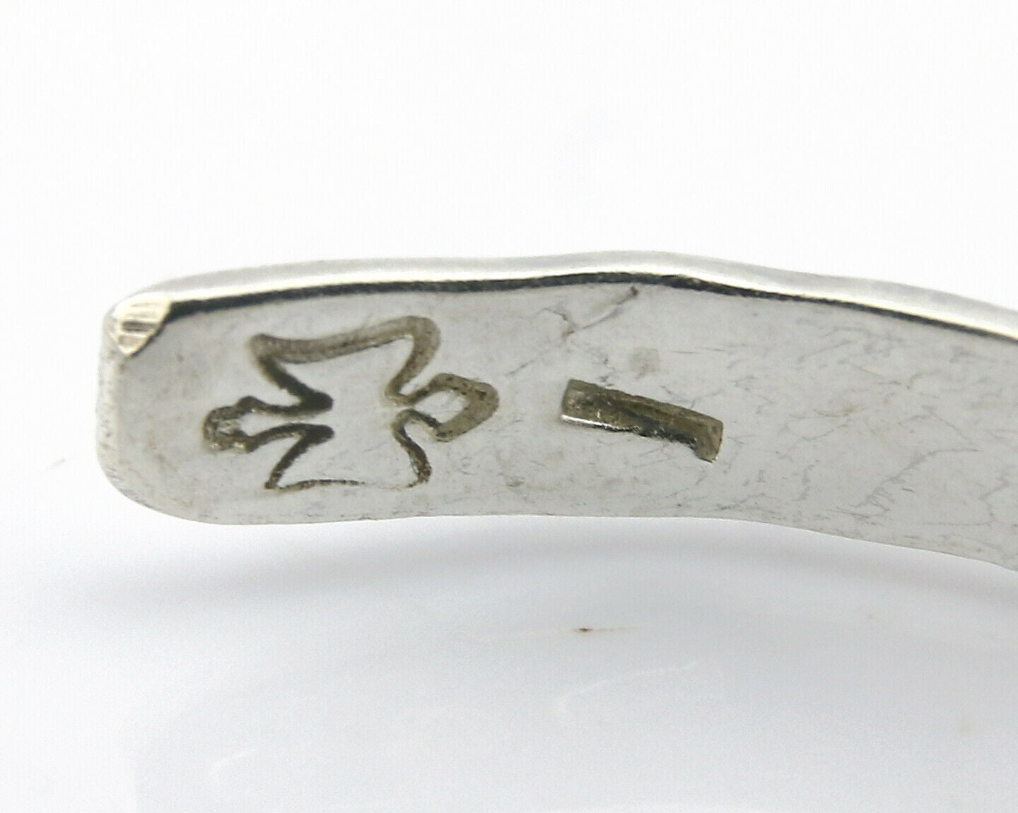 Navajo Bracelet .925 Silver Hand Stamped Arrow Head Artist I Montoya C.80's