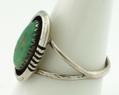 Navajo Ring .925 Silver Green Turquoise Native American Artist Handmade C.80's