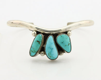 Navajo Link Bracelet .925 Silver Blue Turquoise Native American Artist C.80's