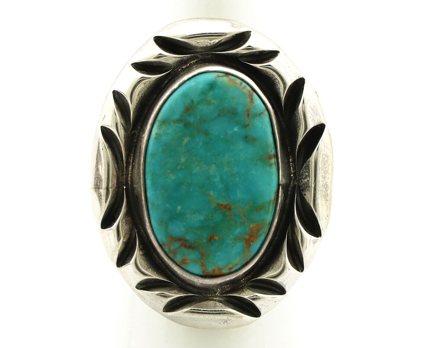 Navajo Ring 925 Silver Turquoise Mountain Artist Signed C Montoya C.80's