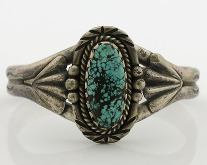 Women's Navajo Bracelet .925 Silver Turpens Pawn Vault Spiderweb Turquoise C80's