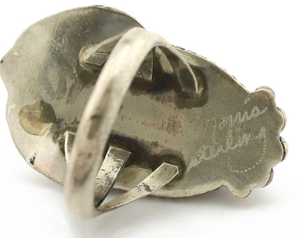 Navajo Ring 925 Silver Natural Morenci Turquoise Artist Signed Justin Morris C80