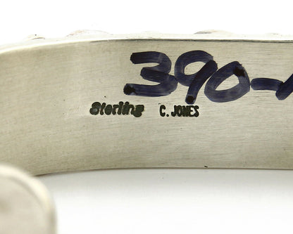 Navajo Bracelet .925 Silver Natural Turquoise Signed C Jones C.80's