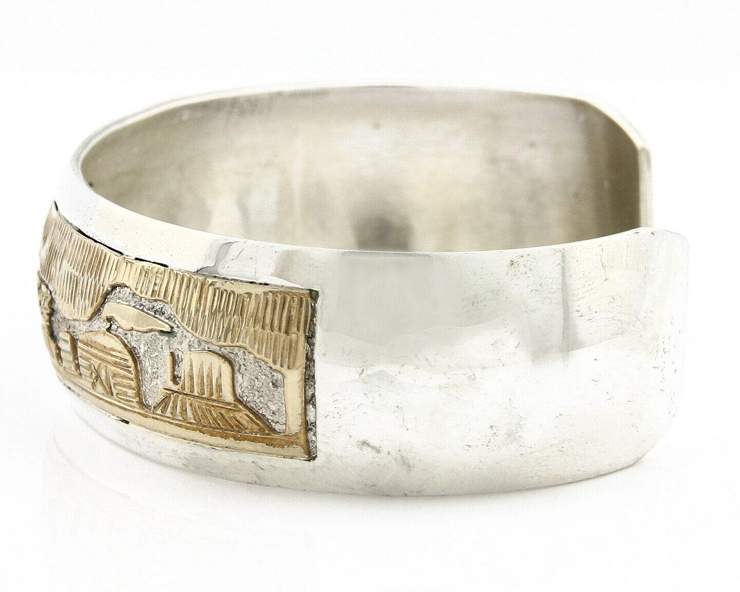 Navajo Bracelet .925 Silver & 12k Gold Filled Signed Artist Tom & Sylvia Kee