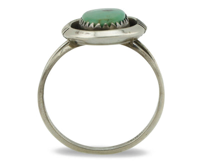 Navajo Ring .925 Silver Green Turquoise Native American Artist Handmade C.80's