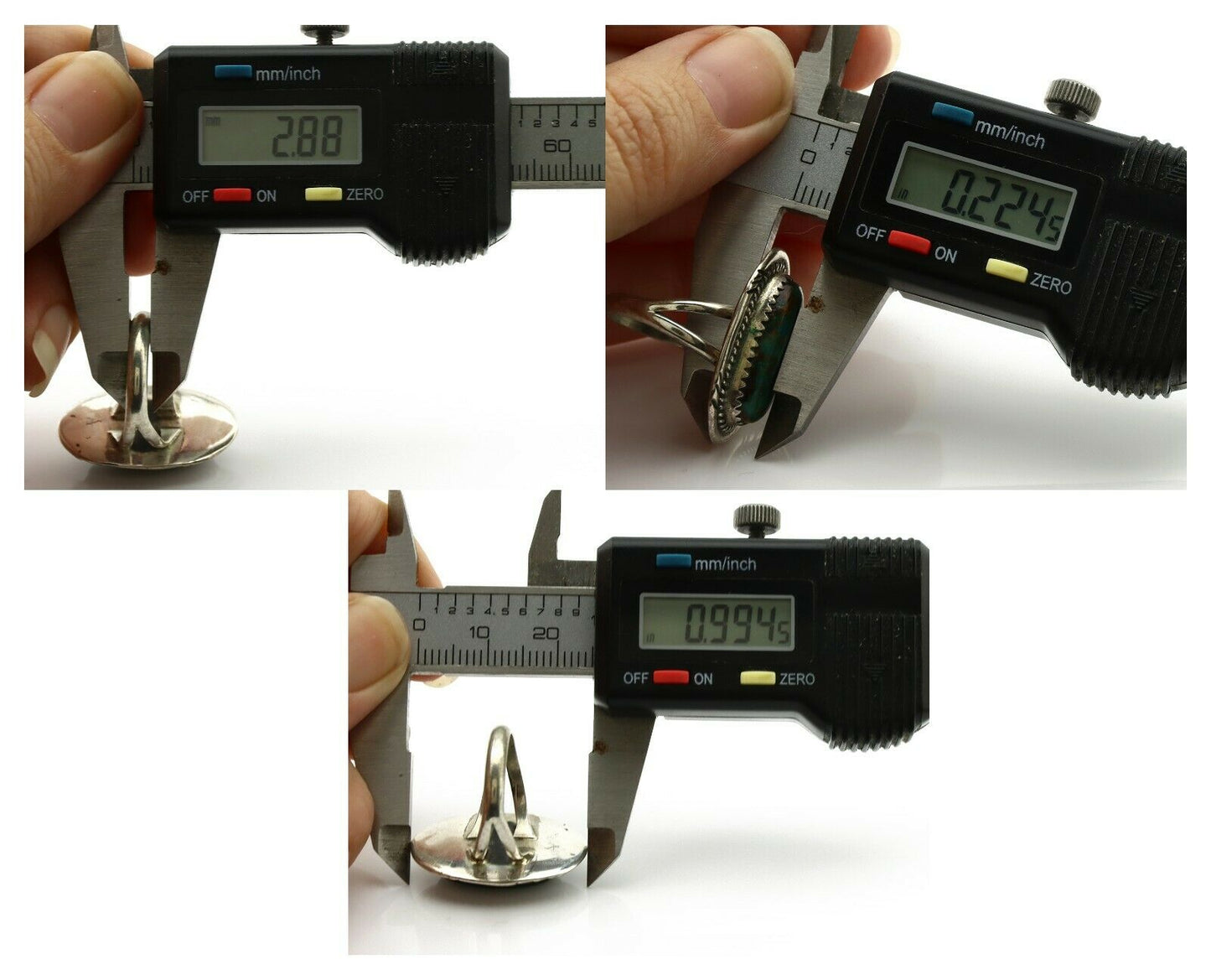 Navajo Ring .925 Silver Turquoise Native American Artist C.1980's