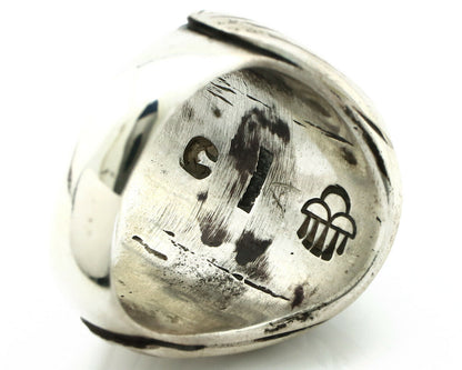 Navajo Ring .925 Silver Blue Turquoise Artist Signed C Montoya C.80's