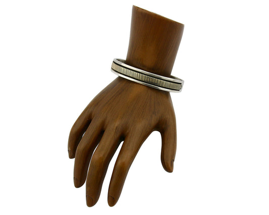 Navajo Bracelet SOLID .925 Silver & 12K Gold Filled Signed B Morgan C.80's