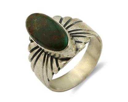 Navajo Ring .925 Silver Royston Turquoise Artist Signed Apache C.80's
