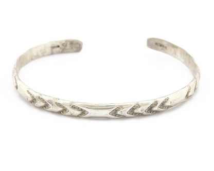 Navajo Bracelet .925 Silver Hand Stamped Arrow Head Artist I Montoya C.80's