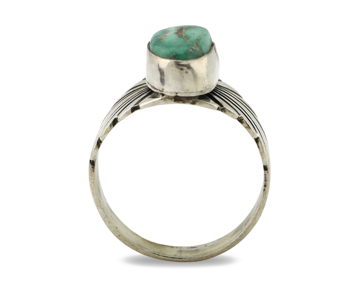 Navajo Ring .925 Silver Royston Turquoise Artist Signed Apache C.80's