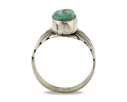 Navajo Ring .925 Silver Royston Turquoise Artist Signed Apache C.80's