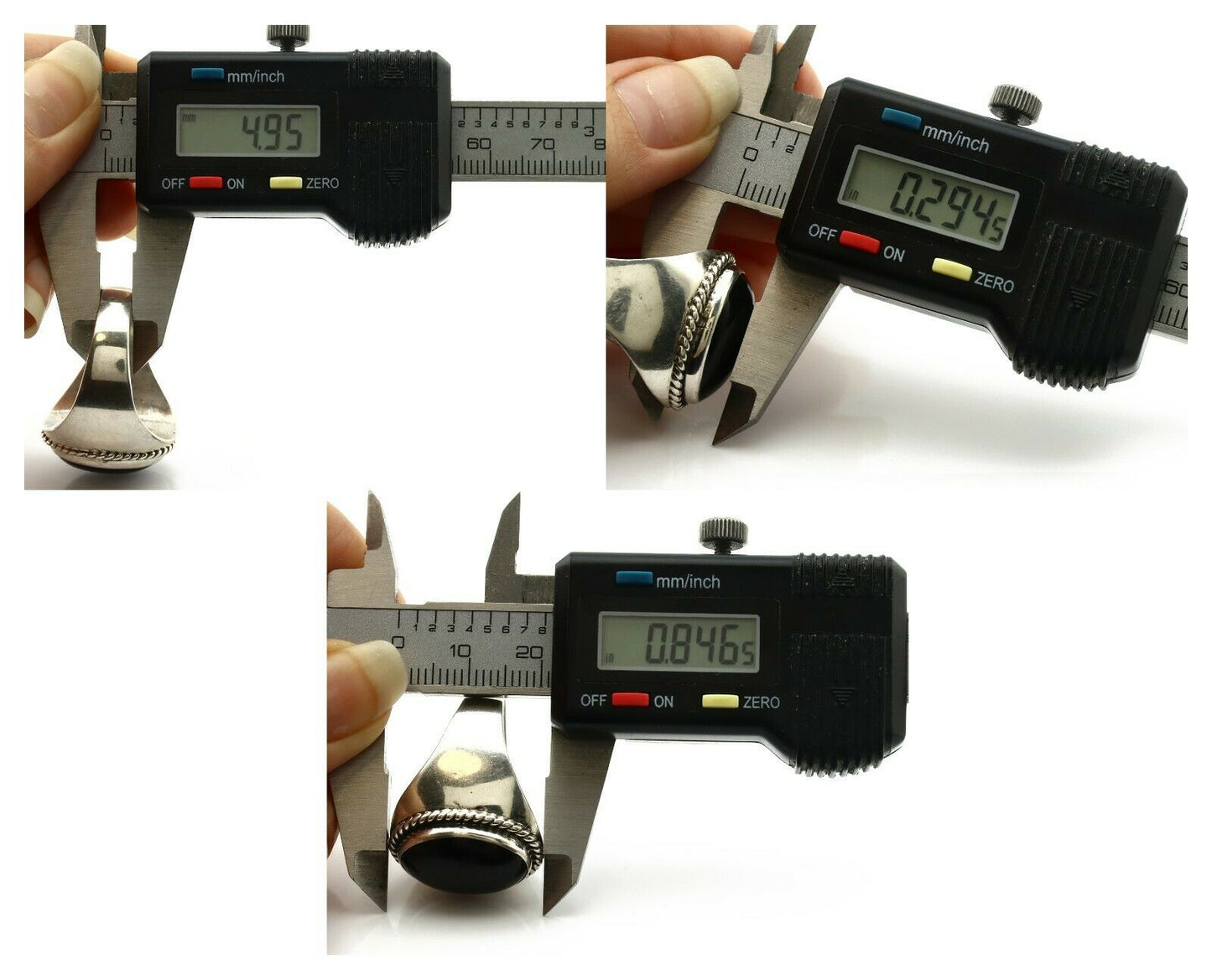 Navajo Ring .925 Silver Handmade Black Onyx Native American Artist C.80's