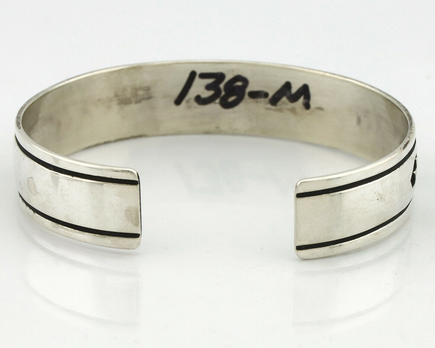 Navajo Bracelet .925 Silver Handmade Overlay Style Signed Tommy Billy Cuff C80s