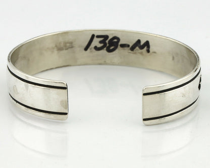 Navajo Bracelet .925 Silver Handmade Overlay Style Signed Tommy Billy Cuff C80s