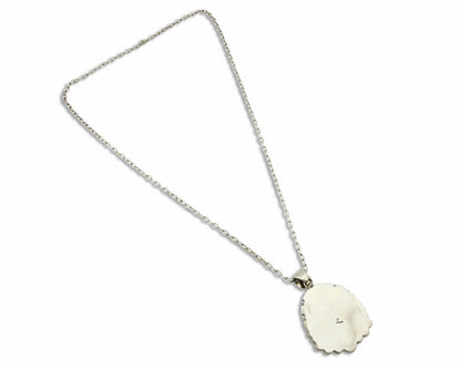 Old Pawn Navajo Signed "D" Natural Mined Blue Diamond Turquoise .925 Necklace