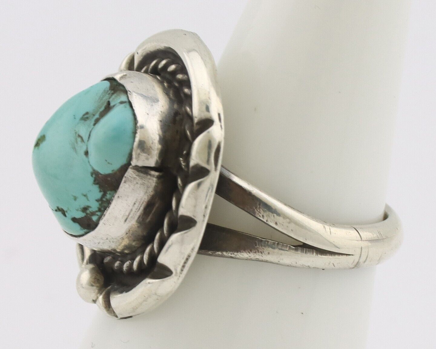 Navajo Handmade Ring 925 Silver Nugget Royston Turquoise Native Artist C.80's
