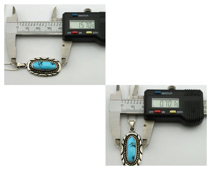 Navajo Necklace 925 Silver Sleeping Beauty Turquoise Signed M Montoya C.80's