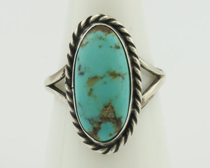 Navajo Ring 925 Silver Natural Blue Kingman Turquoise Native Artist C.80's