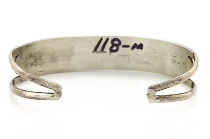 Navajo Bracelet .925 Silver Natural Pink Mussel Artist Signed P C.90's