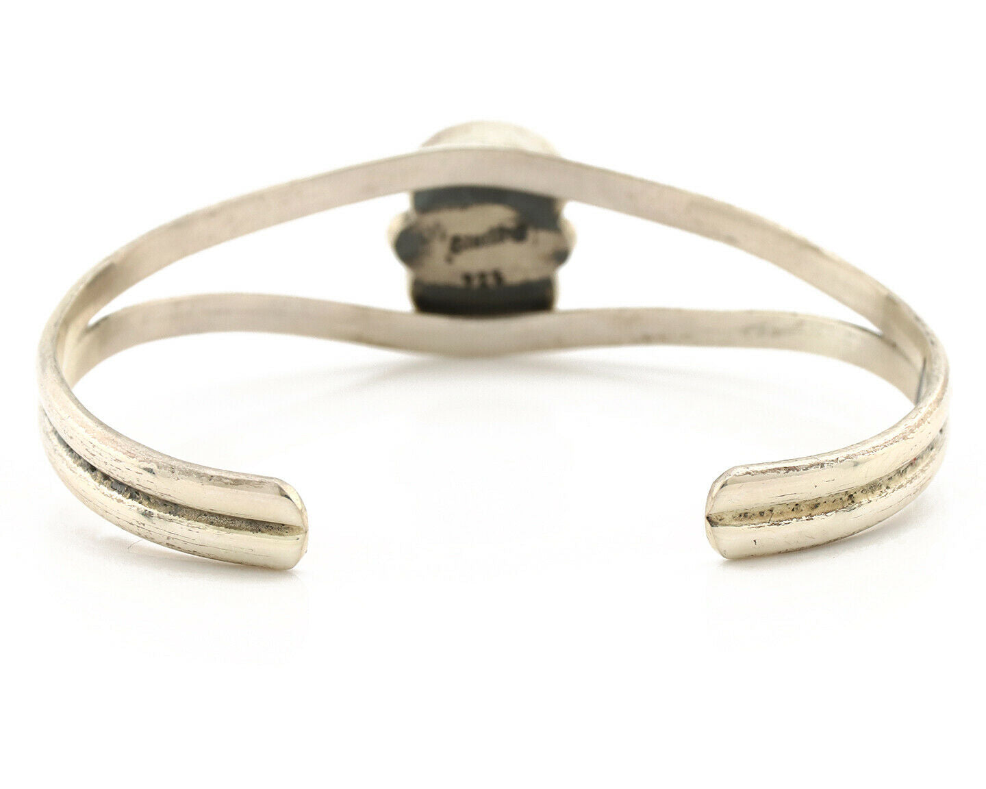 Navajo Bracelet .925 Silver Turquoise & Coral Artist Native American C.1980's