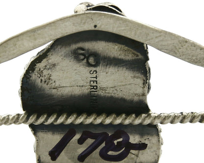 Navajo Bracelet .925 Silver Turquoise & Red Coral Signed SC Cuff Circa 1980s