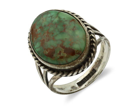 Navajo Ring 925 Silver Red Spiderweb Turquoise Native American Artist C.80's