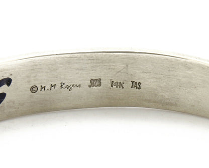 Navajo Bracelet .925 Silver & 14k Solid Gold MM Rogers and TAS Cuff C.80's