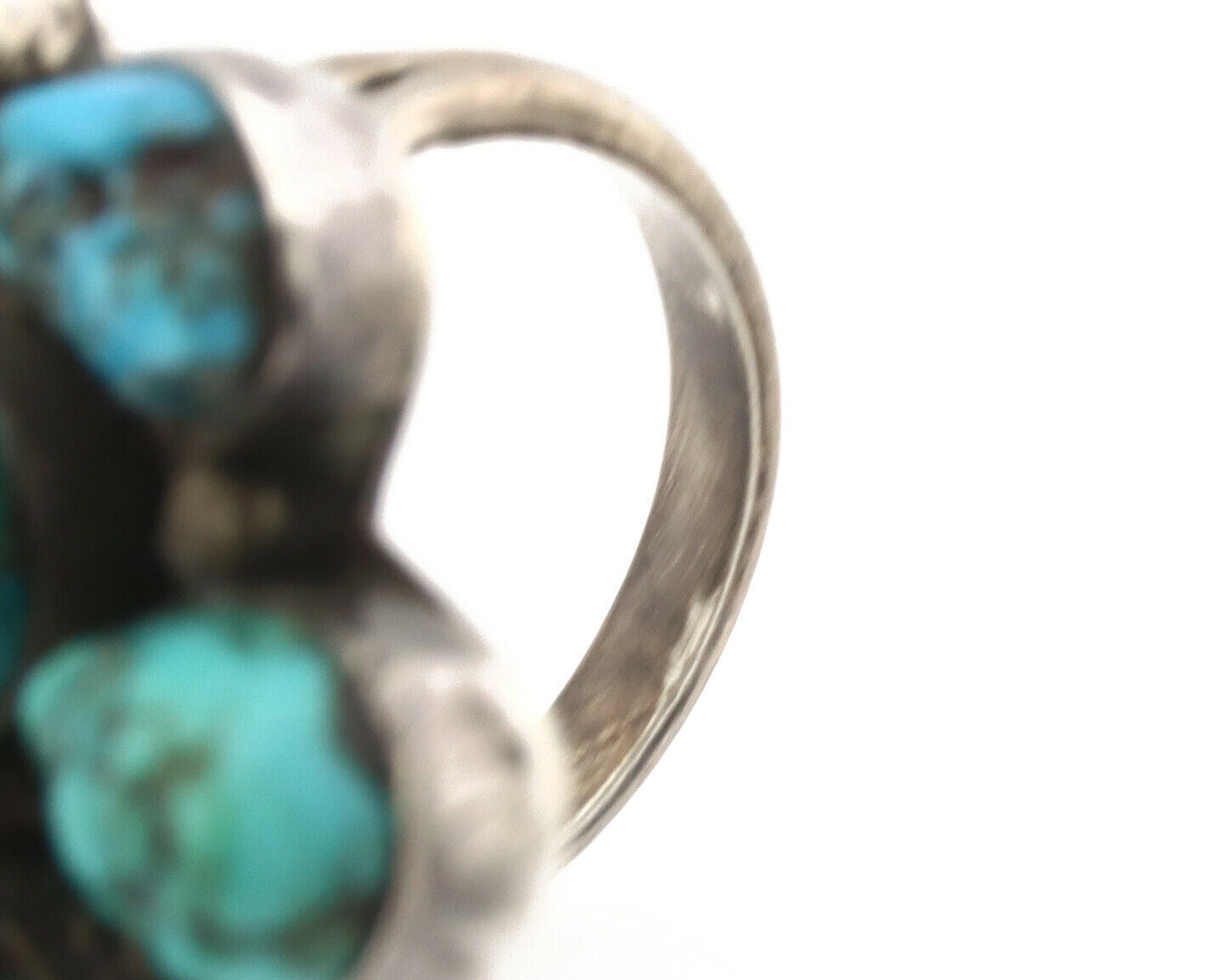 Navajo Old Pawn Ring .925 Silver Kingman Turquoise Native American Artist C.70's