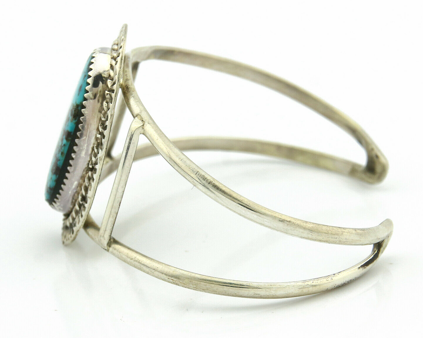 Navajo Bracelet .925 Silver Southwest Turquoise Cuff Artist Native C.80's