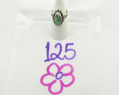 Navajo Ring .925 Silver Natural Mined Turquoise Artist Signed Gecko C.80's