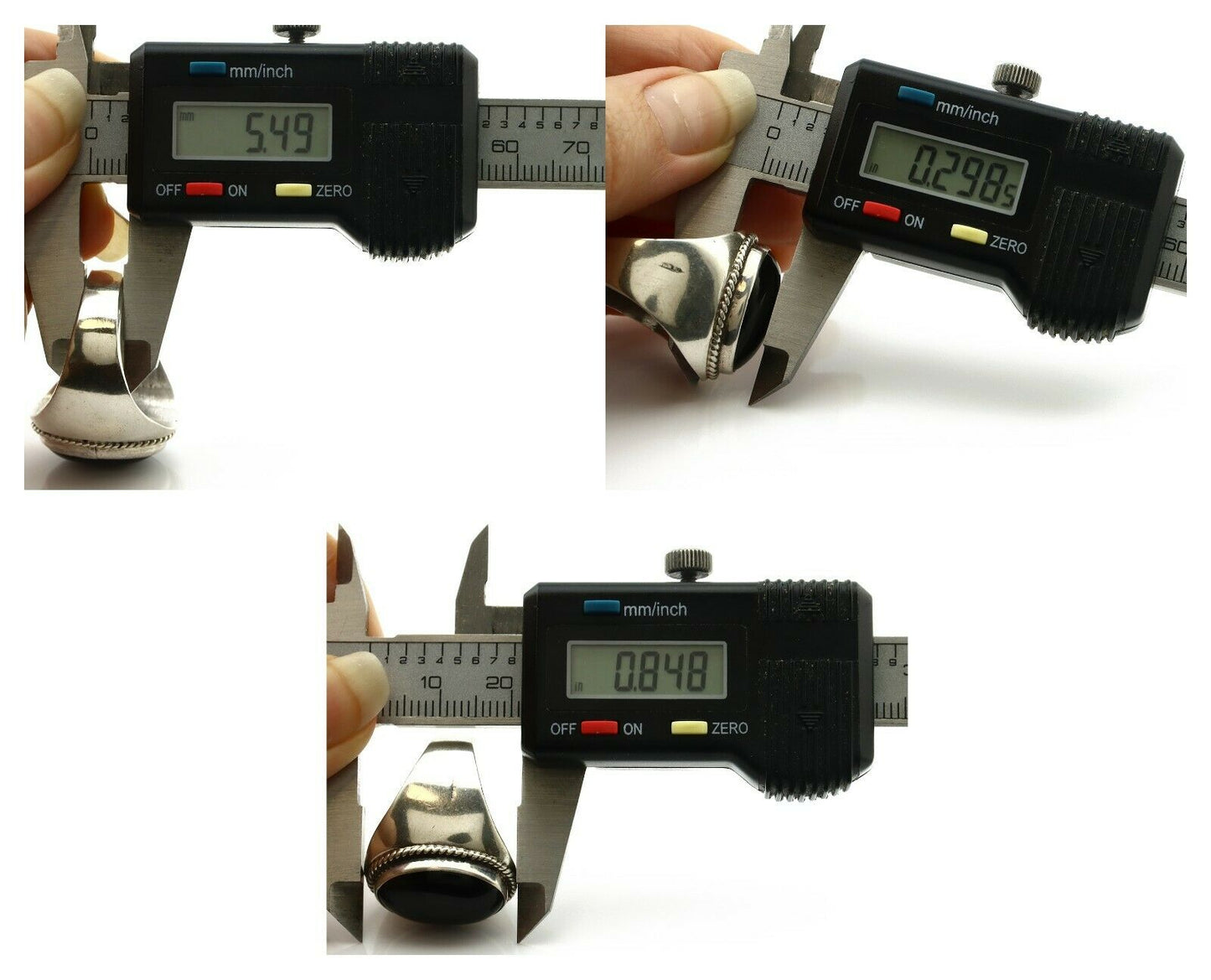 Navajo Ring .925 Silver Handmade Black Onyx Native American Artist C.80's