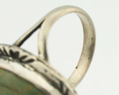 Navajo Ring .925 Silver Natural Turquoise Artist Signed Native American C.80's