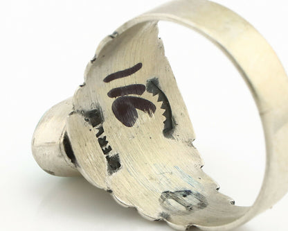 Navajo Ring .925 Silver Kingman Turquoise Artist Signed Apache C.80's
